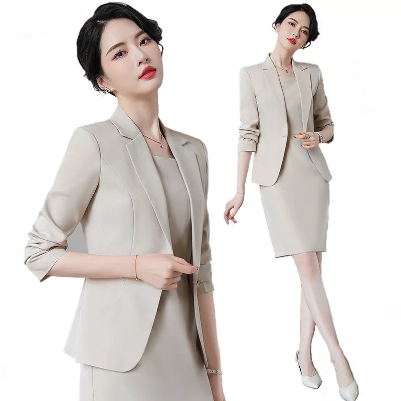Elegant Blazer Dress Suits Women Business Work Uniform Office Lady